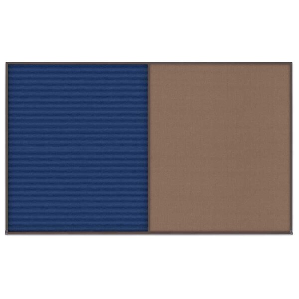 Triple Door Radius Corkboard, 96"x48", Hea, UV7016RC-SATIN-DBURGU